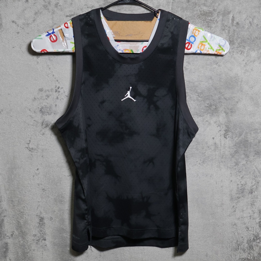 Jordan Dome Jersey Mens Large Black Gray Tie Dye Dri-FIT Basketball Athletic